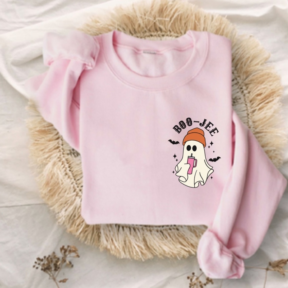 NEW Boo jee Ghost Graphic, Halloween Ghost Stanley Long Sleeve Sweatshirt